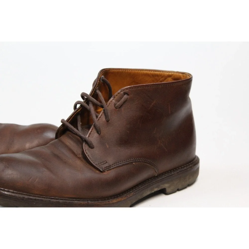 Vintage LL Bean Mens Brown Leather Lug Sole Chukka Boots Size 80 M 211433